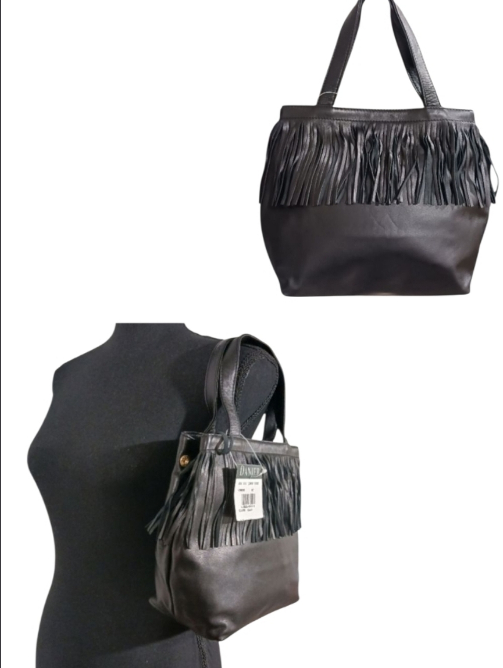DANIER Fringe Leather Satchel Bag